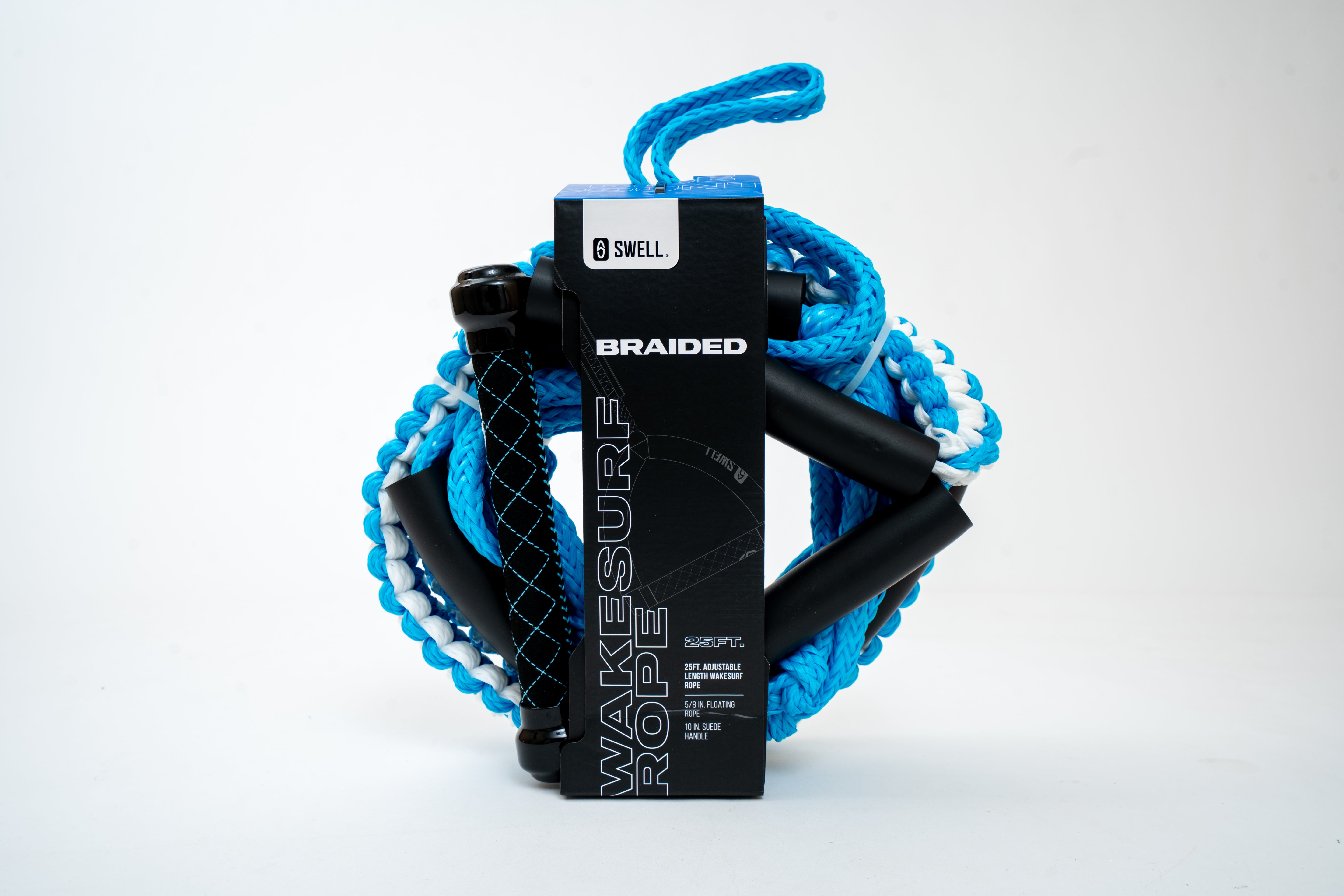 SWELL Wakesurf Premium Braided Wakesurf Rope - 25 ft Adjustable Length