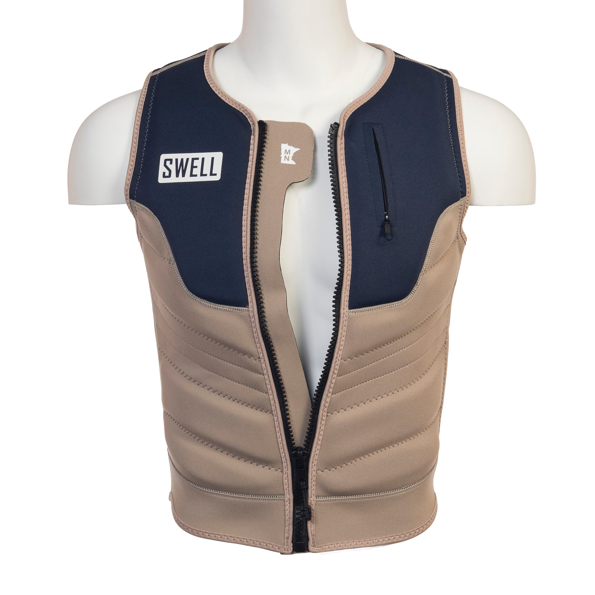 SWELL Comp Vest - Men's Camel - Neoprene Jacket - SWELL Wakesurf