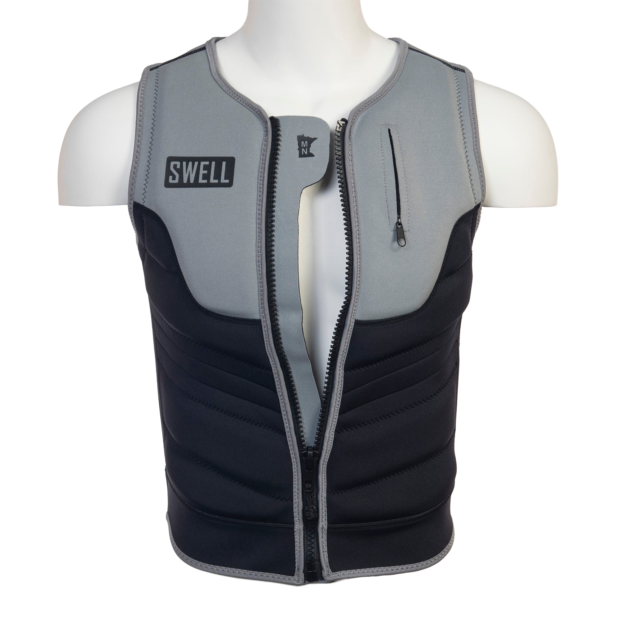 SWELL Comp Vest - Men's Carbon - Neoprene Jacket *LIMITED RELEASE COLOR* - SWELL Wakesurf