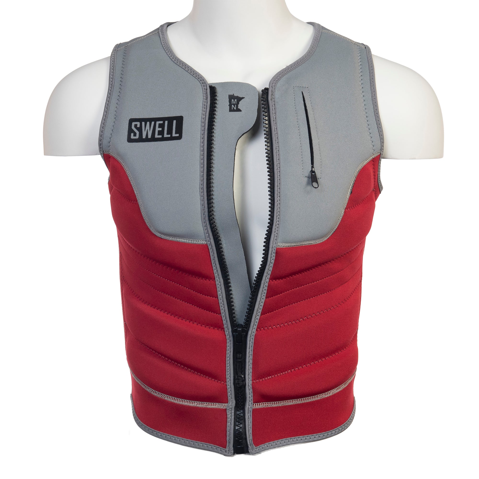 SWELL Comp Vest - Men's Red - Neoprene Jacket - SWELL Wakesurf