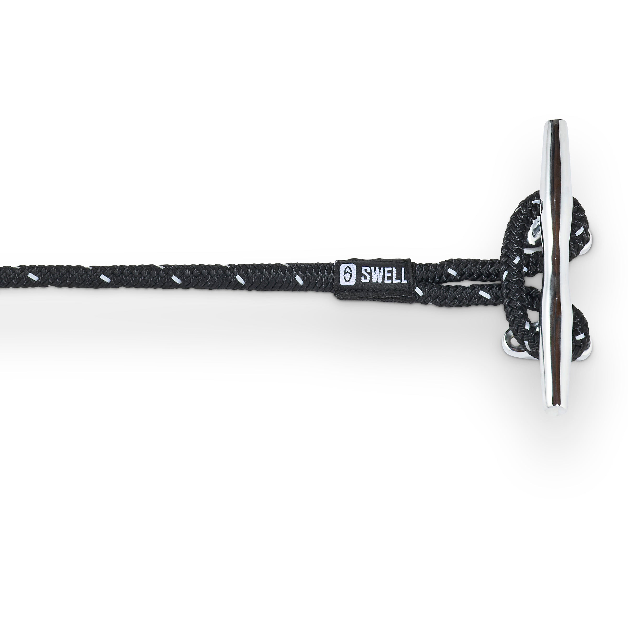 Fender line secured to boat cleat using spliced eye loop – SWELL Wakesurf 6ft line