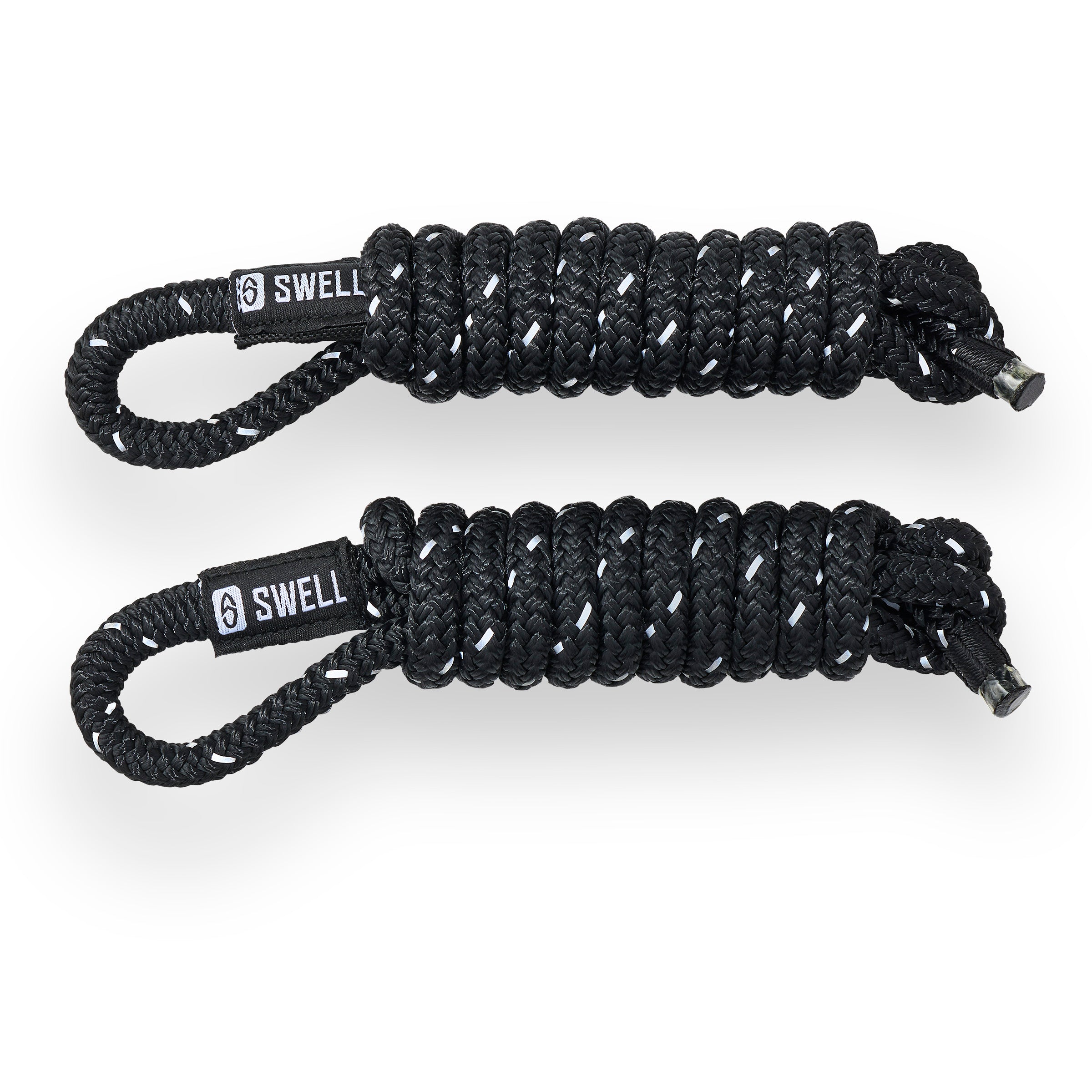SWELL Wakesurf 6ft reflective fender lines, double braided nylon (2-pack) black