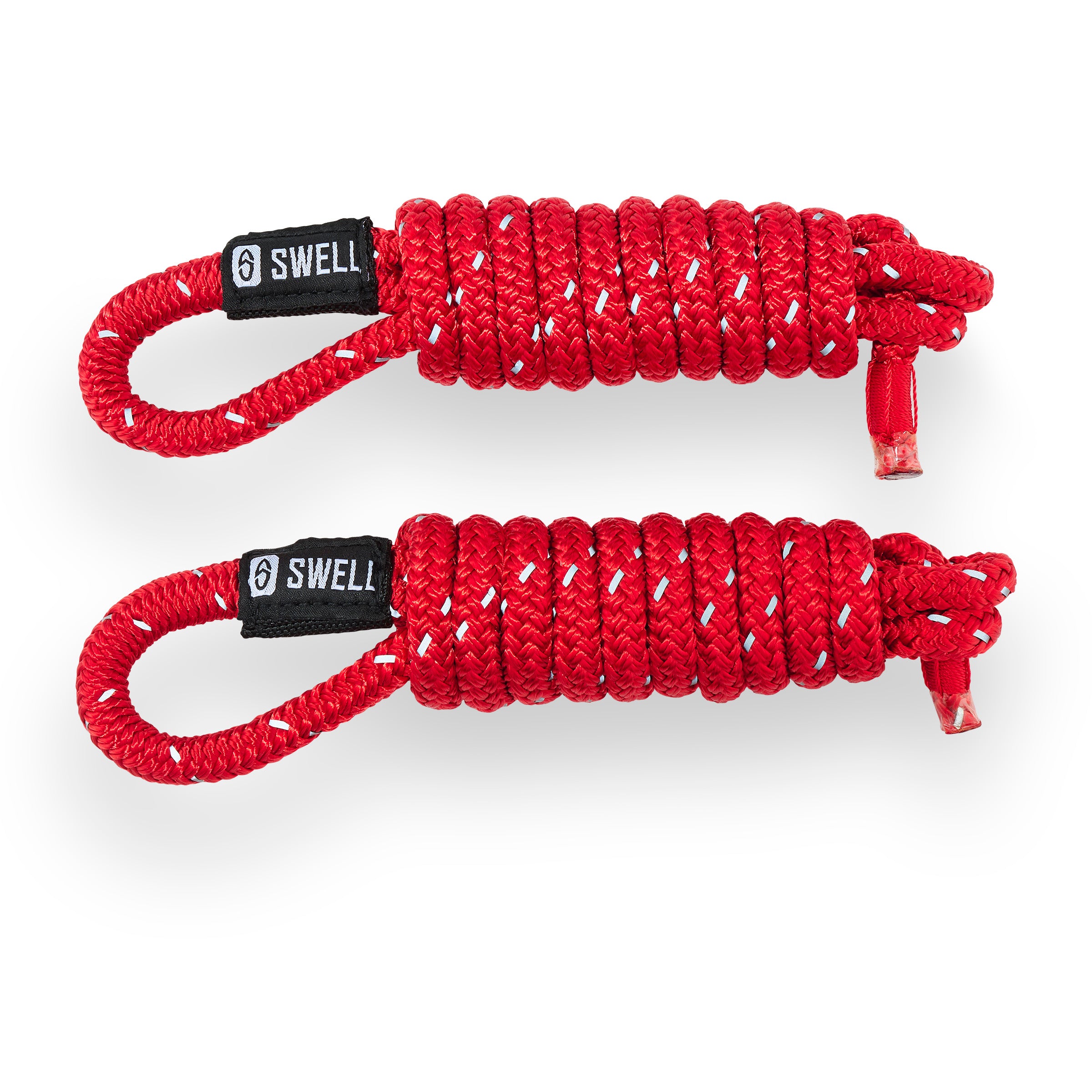 SWELL Wakesurf 6ft reflective fender lines, double braided nylon (2-pack) red