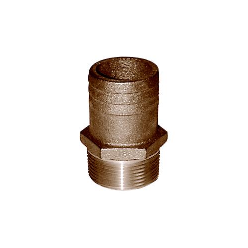 Bronze Full Flow Pipe to Hose Adapter with NPT Thread, Designed for use with our valves and thru hulls