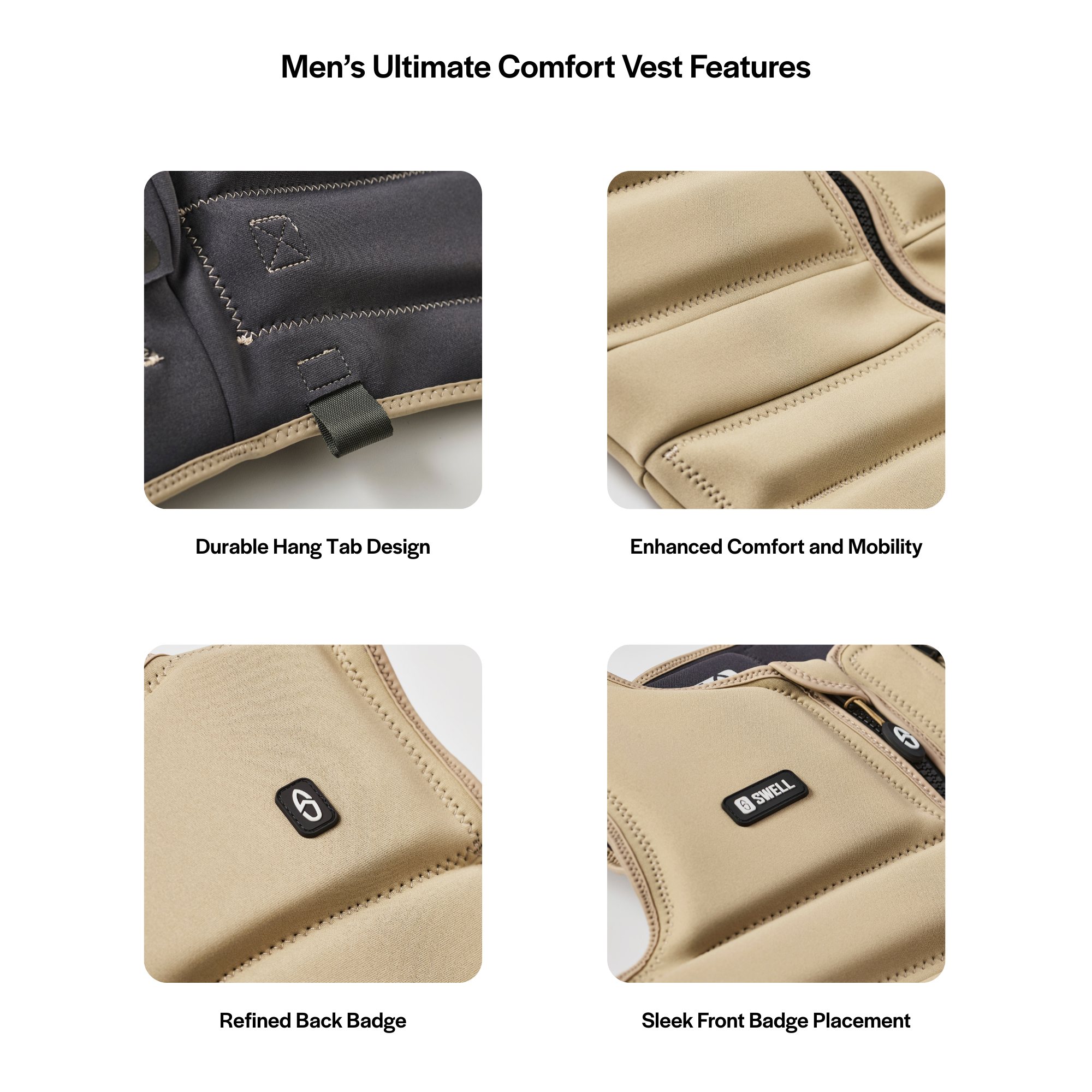 SWELL Wakesurf Vest - Men's Shadow - Ultimate Comfort Neoprene Jacket