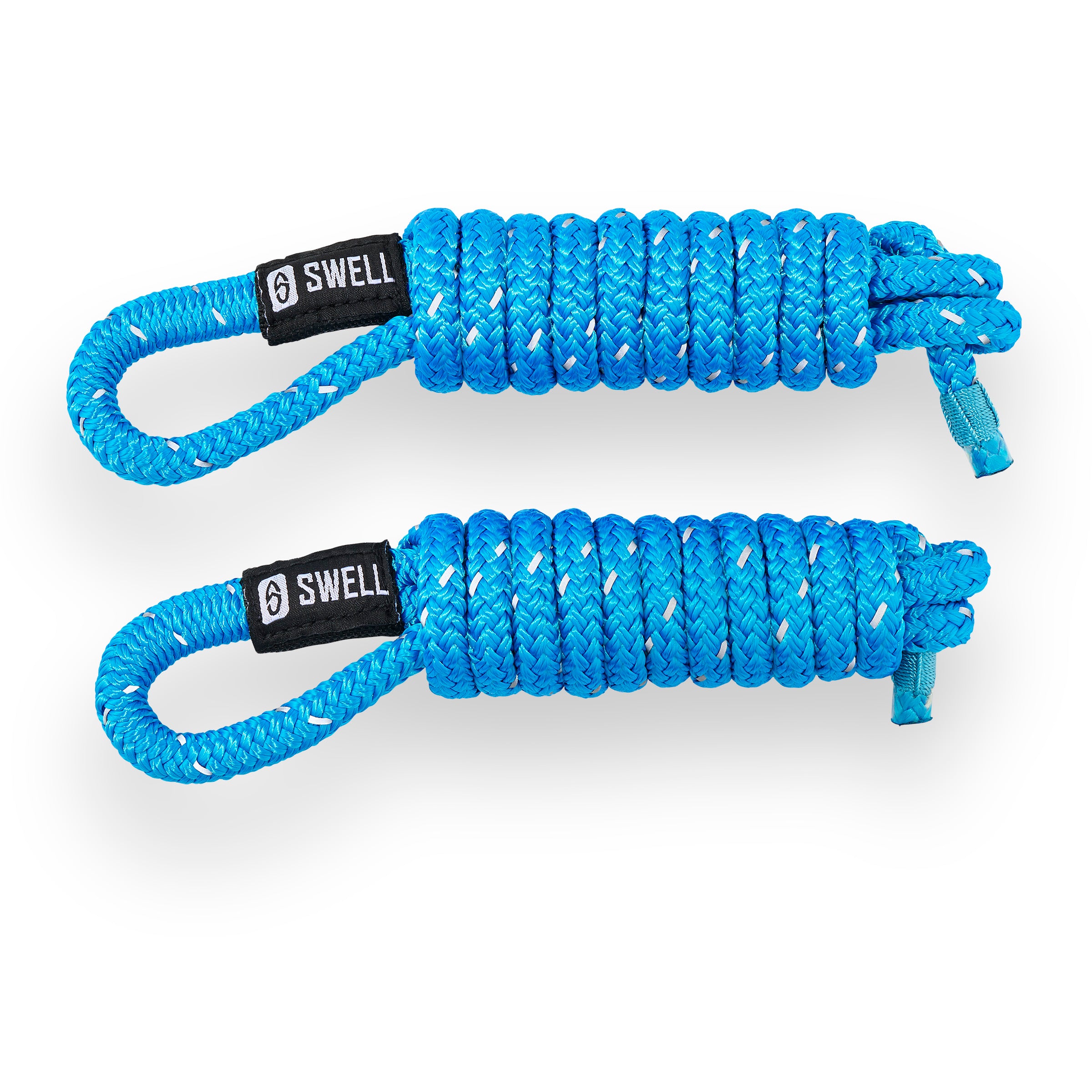 SWELL Wakesurf 6ft reflective fender lines, double braided nylon (2-pack) aqua