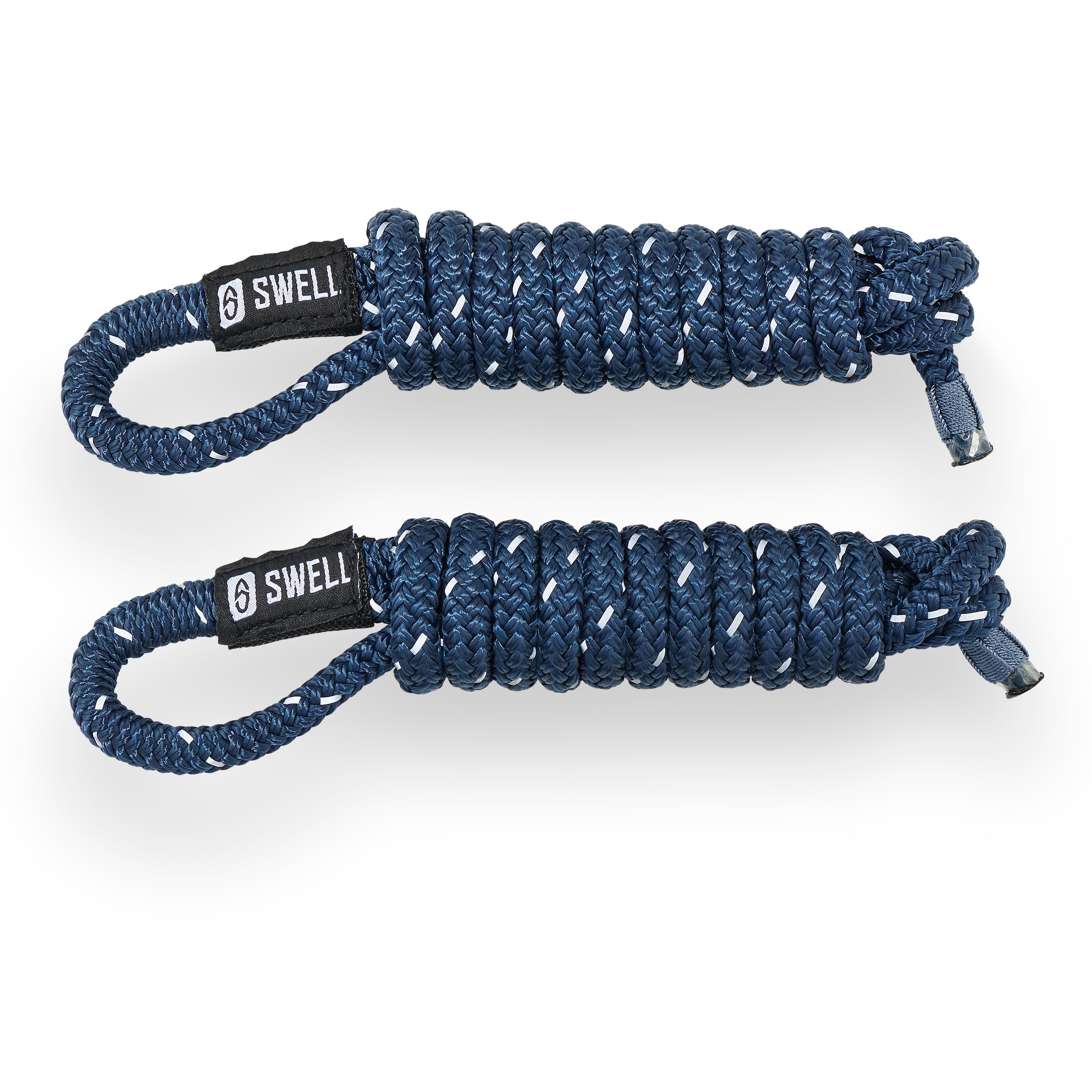 SWELL Wakesurf 6ft reflective fender lines, double braided nylon (2-pack) Navy