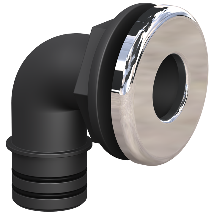 Thru Hull Elbow - Vent - 1" Diameter - 1" and 1 1/8" hose