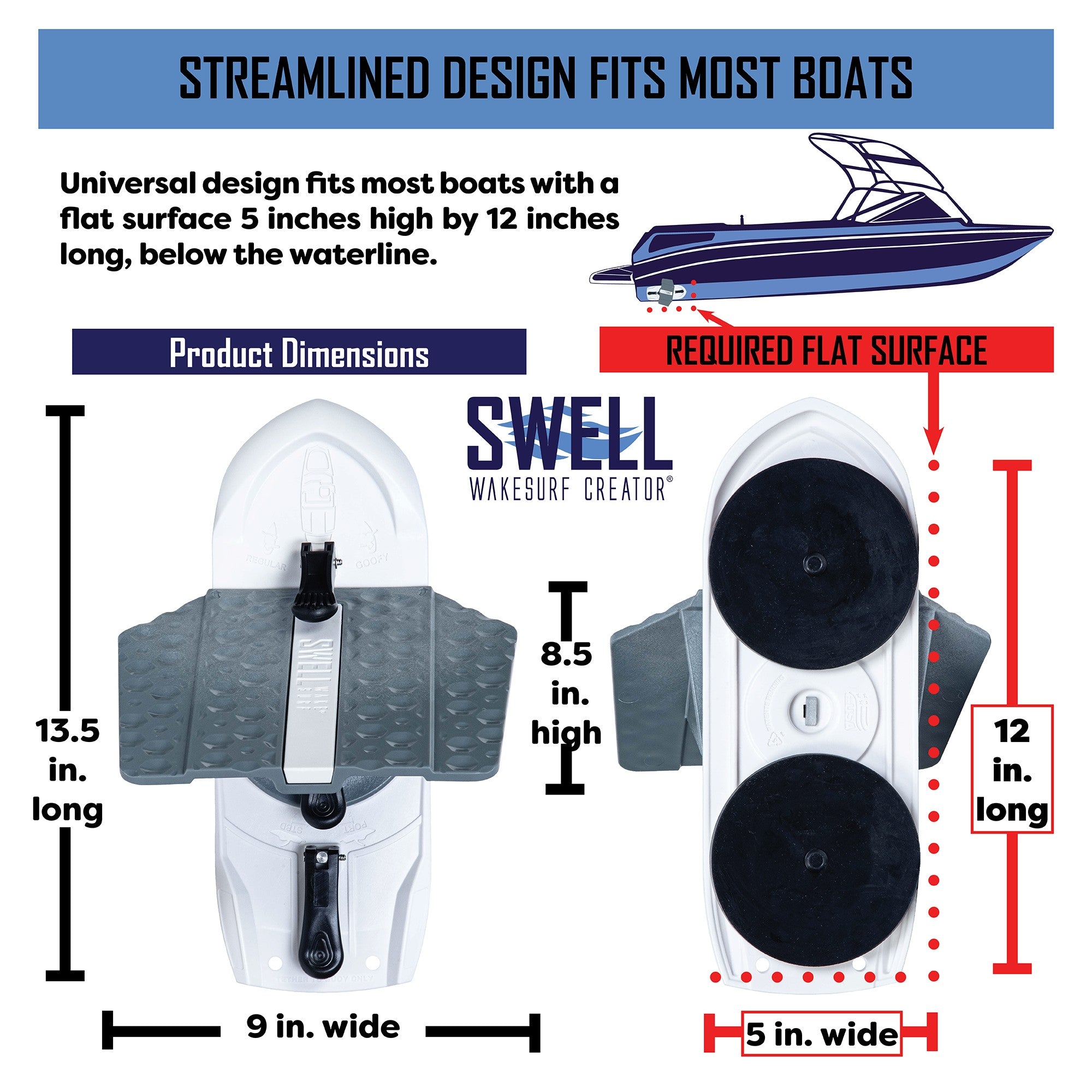 SWELL Wakesurf Creator H3X - Patented Rotating Face & Drag Reducing Texture SWELL Wakesurf