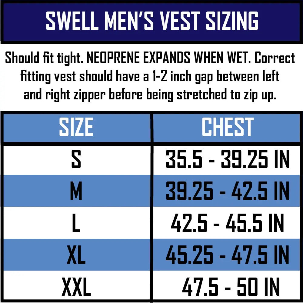 SWELL Wakesurf Vest - Men's Pewter - Ultimate Comfort Neoprene Jacket SWELL Wakesurf