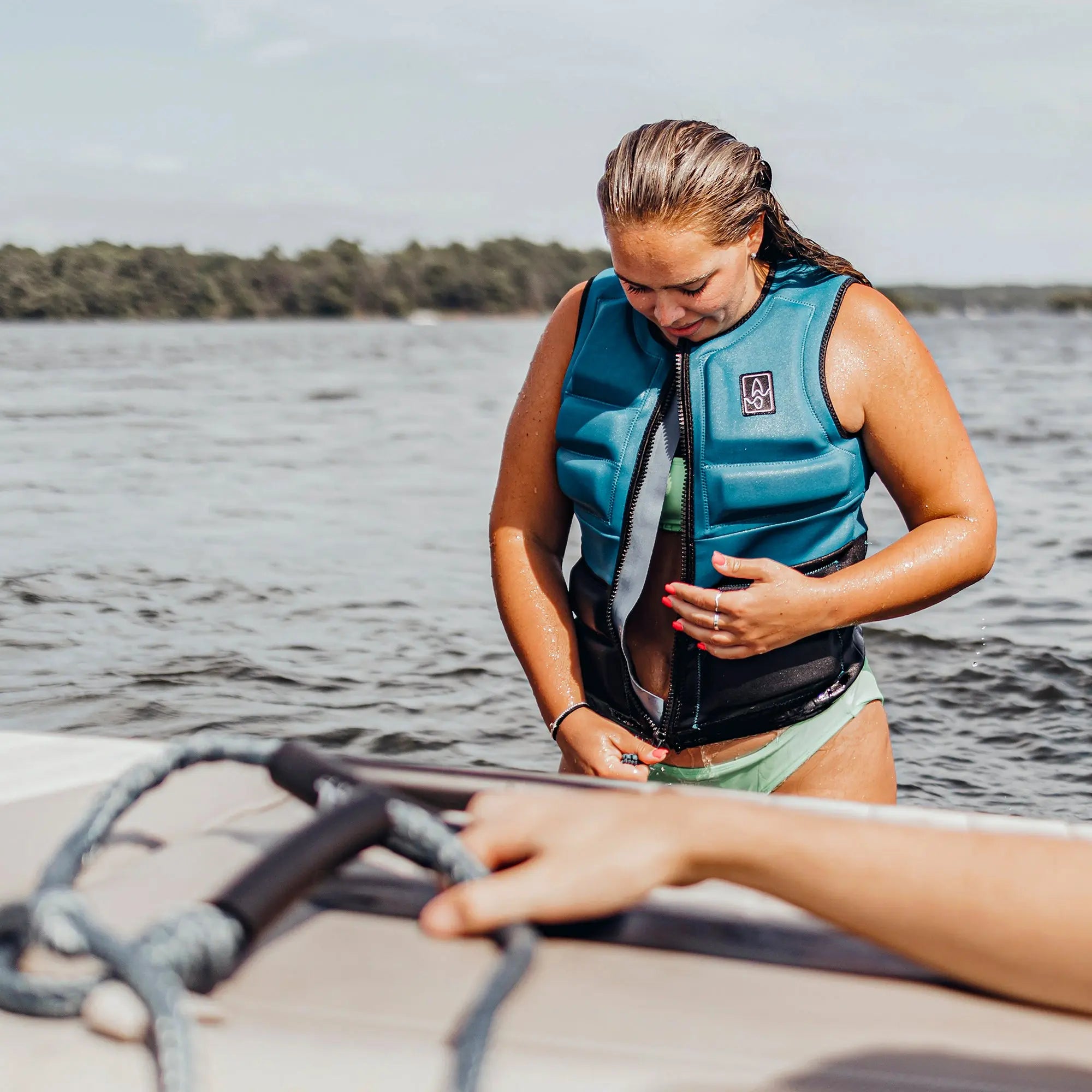 SWELL Wakesurf Vest - Women's Azure - Ultimate Comfort Neoprene Jacket SWELL Wakesurf